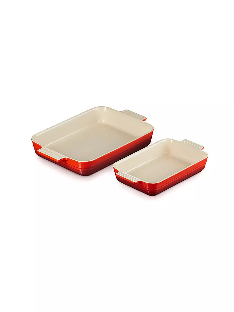 LE CREUSET | Auflaufform Set 2-er Klassik 26cm/32cm Kirschrot | rot