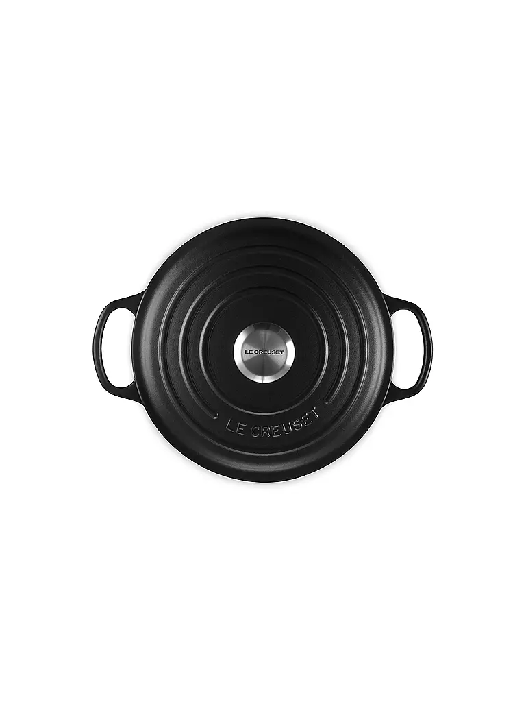 LE CREUSET | Bräter rund hoch SIGNATURE 24cm Schwarz | hellgrau