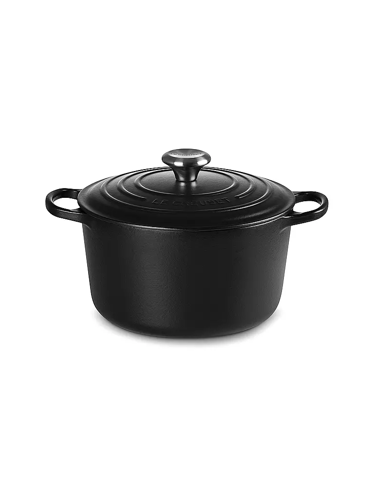 LE CREUSET | Bräter rund hoch SIGNATURE 24cm Schwarz | hellgrau