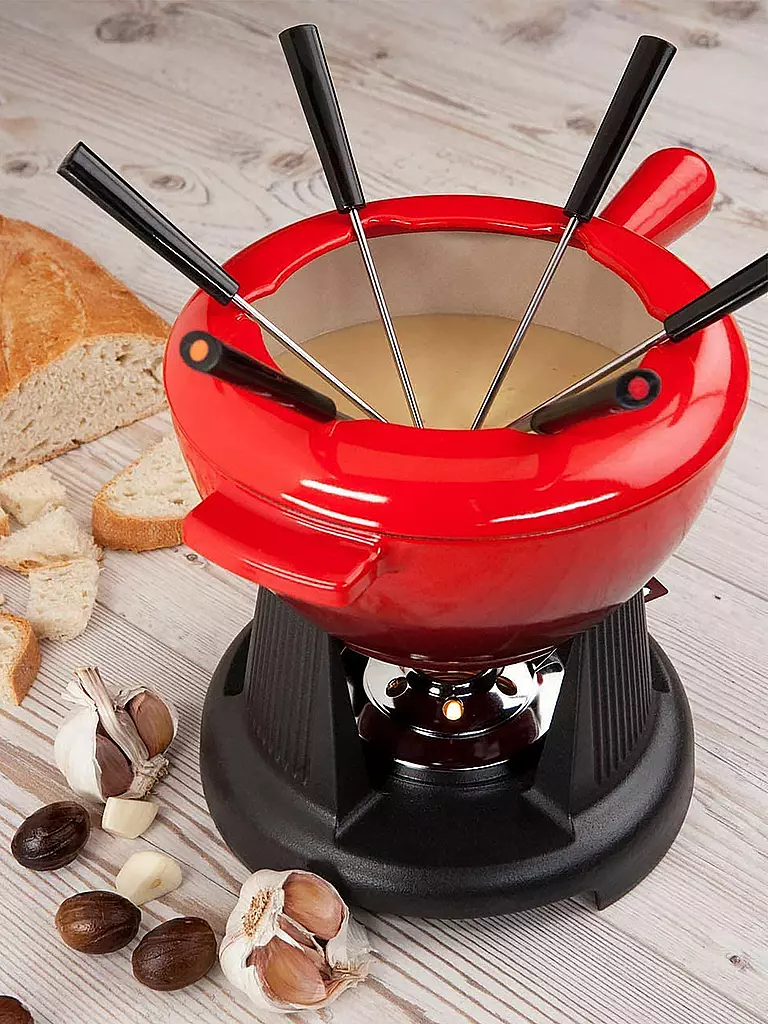 LE CREUSET | Fondue Set Gusseisen Kirschrot | rot