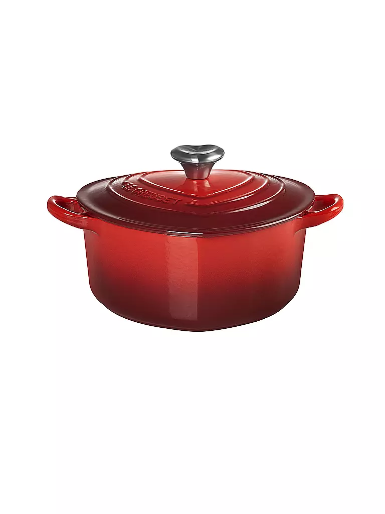 LE CREUSET | Herzbräter mit Herzknopf 20cm/1,9l Kirschrot | rot