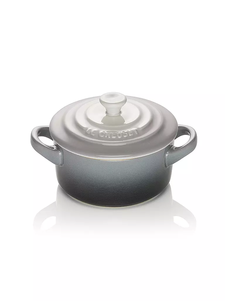 LE CREUSET | Mini Cocotte "Poterie" 10cm/0,2l (Ombre Grey) | grau