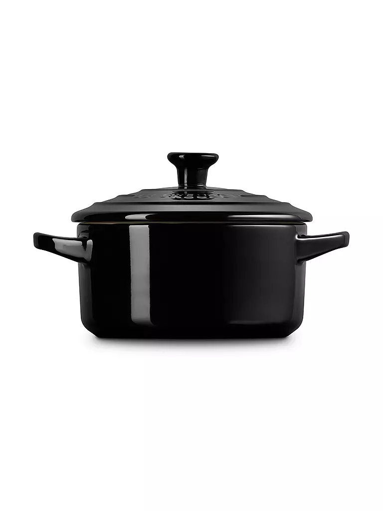 LE CREUSET | Mini Cocotte 14cm/0,65l KLASSIK Schwarz | hellgrau
