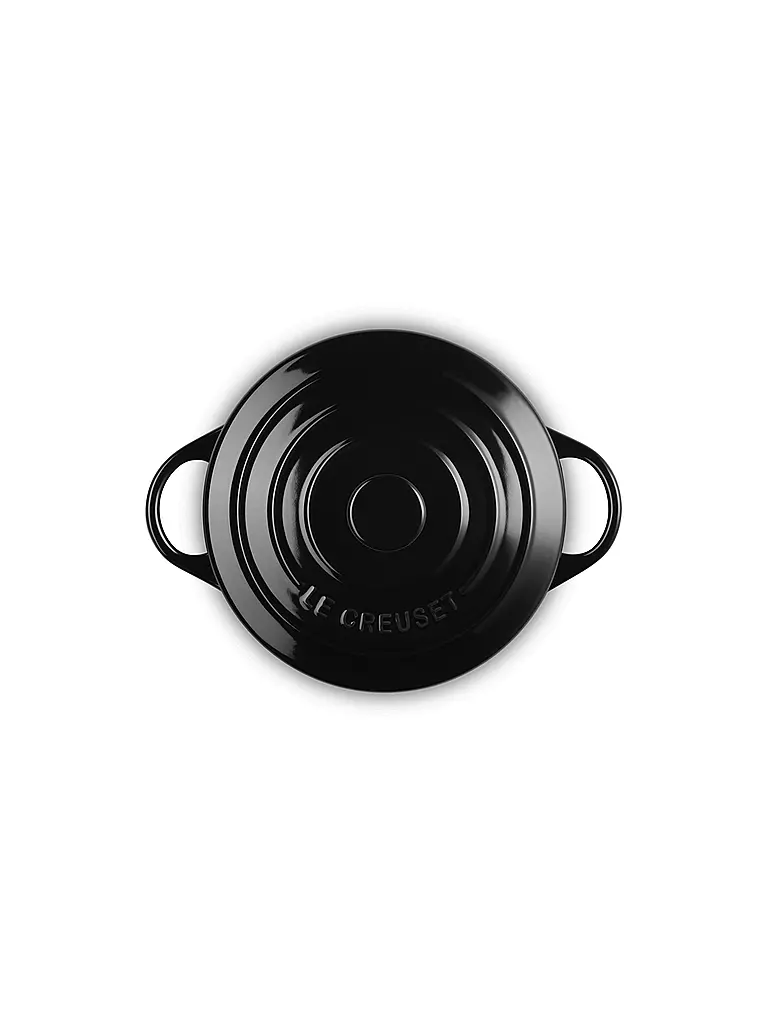 LE CREUSET | Mini Cocotte 14cm/0,65l KLASSIK Schwarz | hellgrau