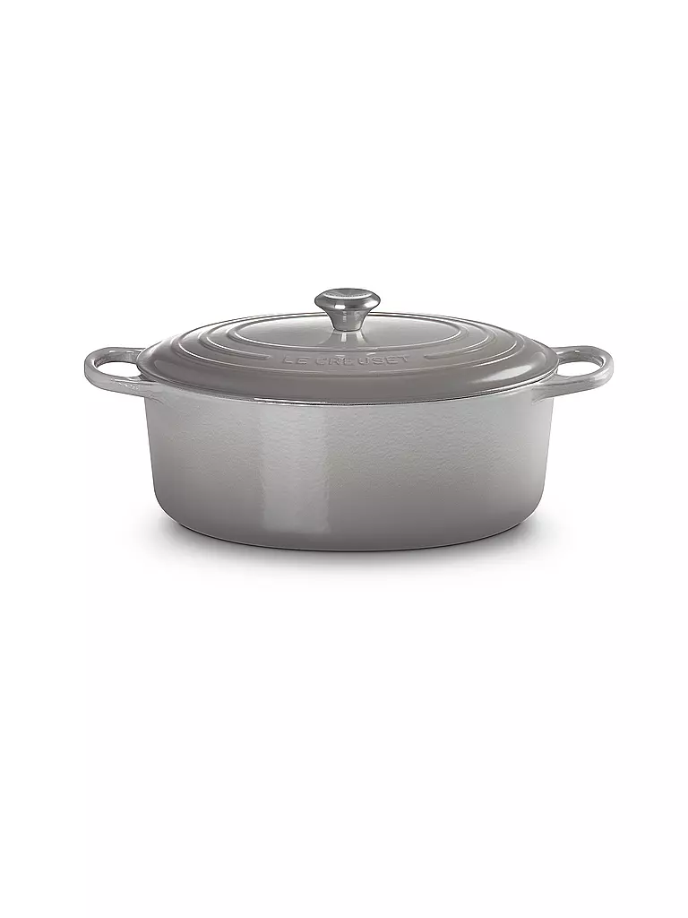 LE CREUSET | Ovaler Bräter aus Gusseisen Signature 35cm Perlgrau | hellgrau