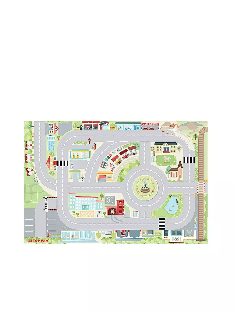 LE TOY VAN | Spielteppich - Meine erste Stadt 80x120 cm | transparent