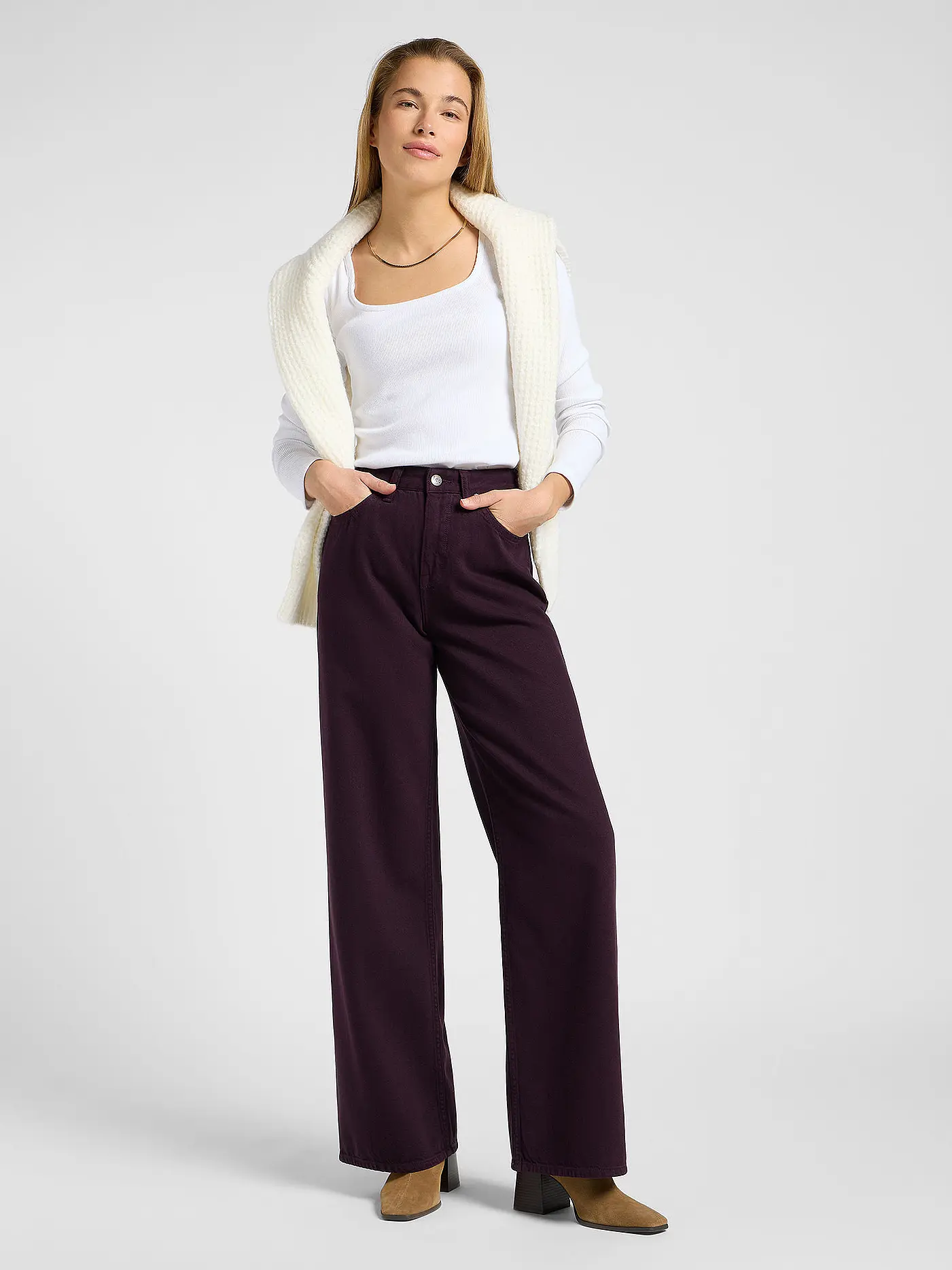 LEE | Jeans Wide Leg STELLA | dunkelrot