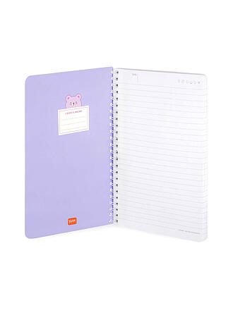 LEGAMI | Liniertes Spiralnotizbuch - A5 Blatt - Groß TEDDY BEAR