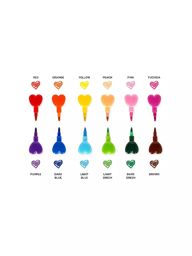 LEGAMI | 12 stapelbare Buntstifte – Träume in Farbe Herz | keine Farbe