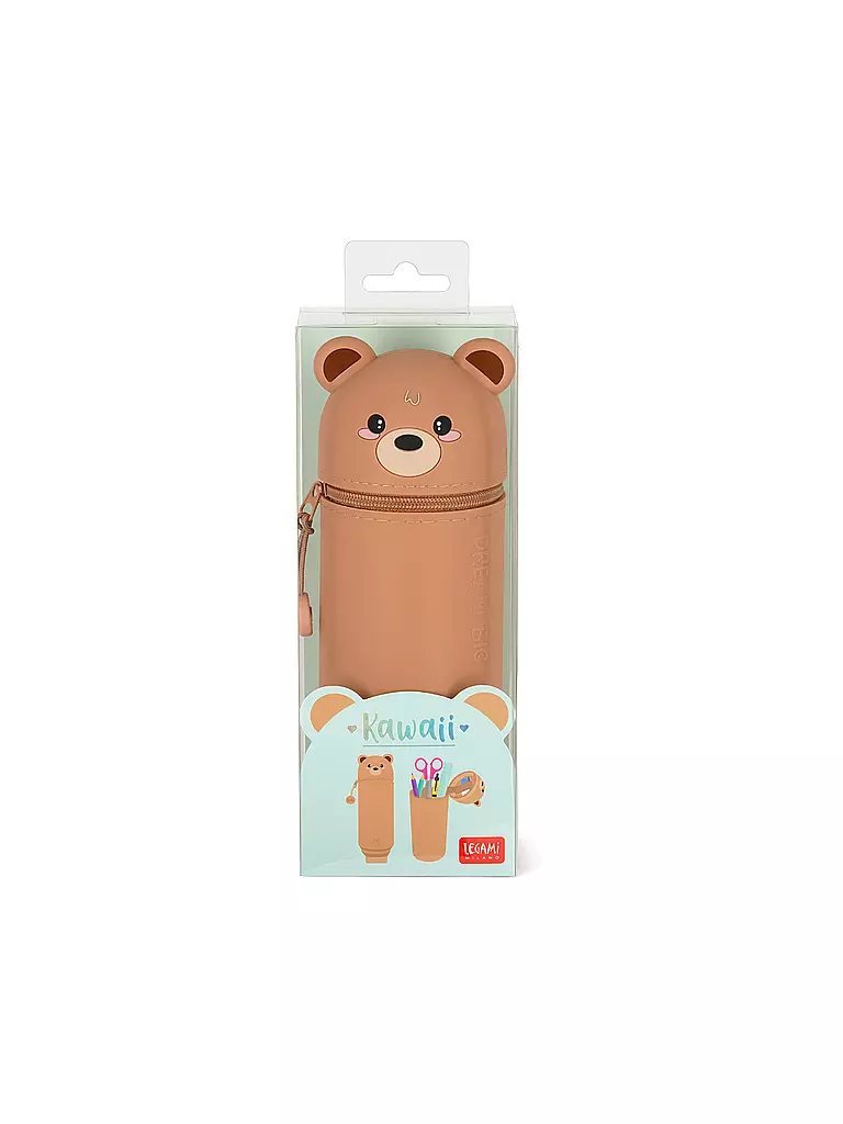 LEGAMI | 2-in-1-Federmäppchen aus weichem Silikon TEDDY BEAR | keine Farbe