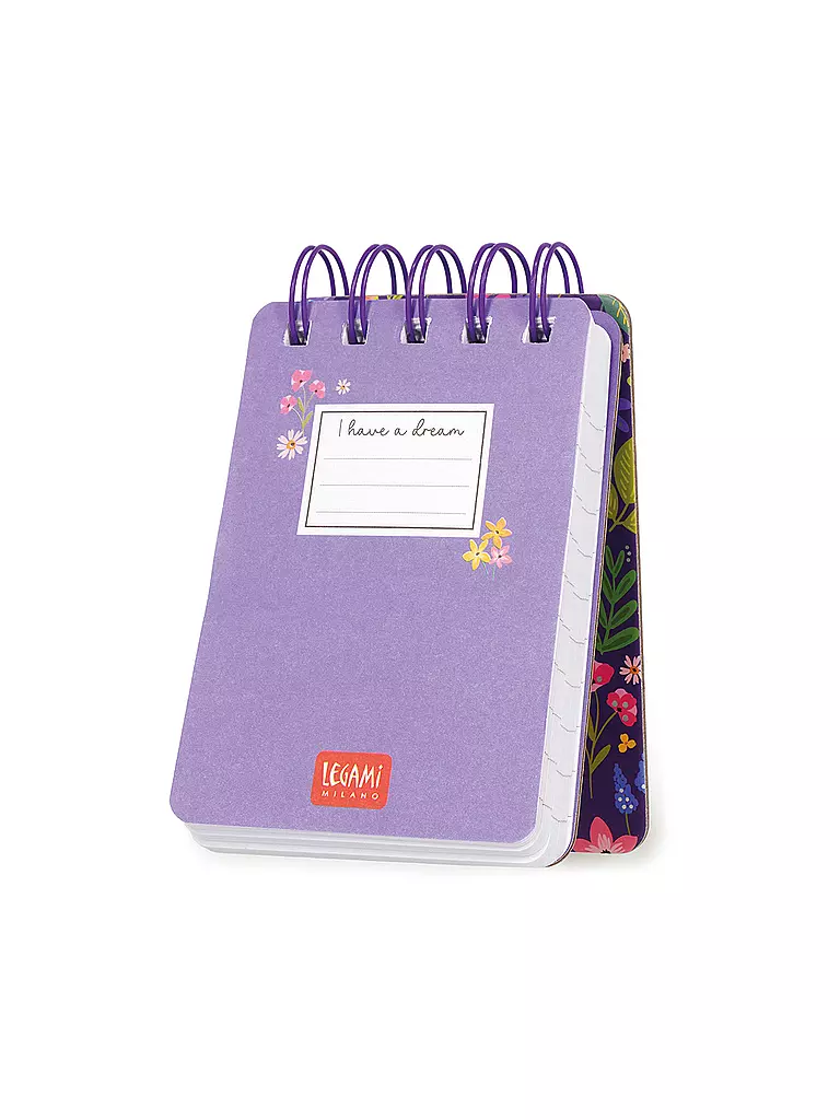 LEGAMI | Linierter Mini-Spiralnotizblock Flowers | keine Farbe