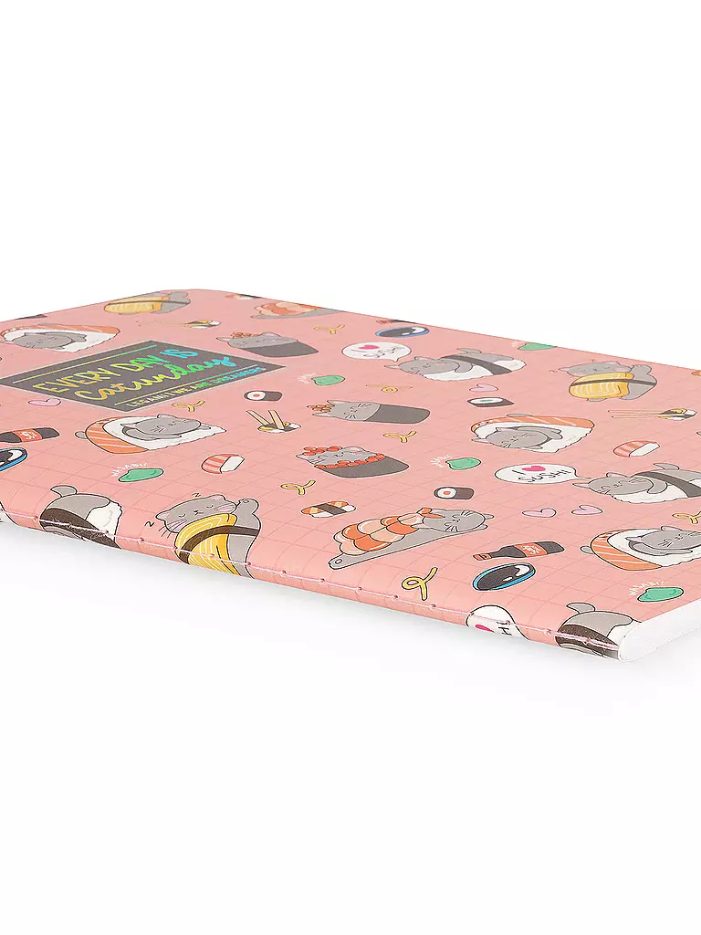 LEGAMI | Liniertes Notizbuch - Large - B5-Format Sushi Cat | keine Farbe