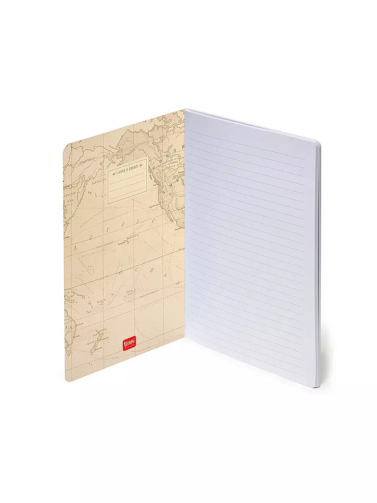 LEGAMI | Liniertes Notizbuch - Mittel - Blatt A5 Travel | keine Farbe