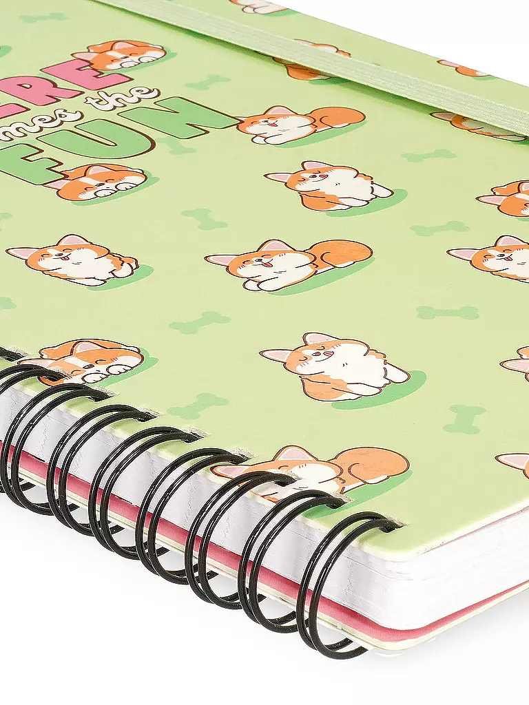 LEGAMI | Liniertes Notizbuch -Large - Spiralbindung - A5-Format CORGI | keine Farbe