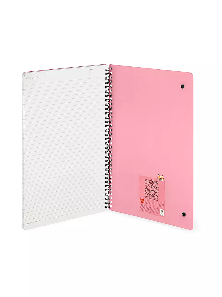 LEGAMI | Liniertes Notizbuch -Maxi - Spiralbindung - A4-Format CORGI | keine Farbe