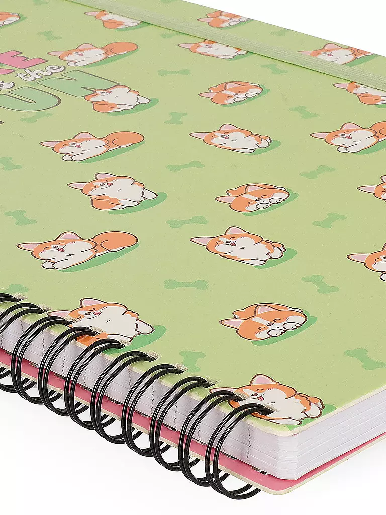 LEGAMI | Liniertes Notizbuch -Maxi - Spiralbindung - A4-Format CORGI | keine Farbe