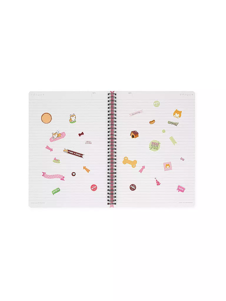 LEGAMI | Liniertes Notizbuch -Maxi - Spiralbindung - A4-Format CORGI | keine Farbe