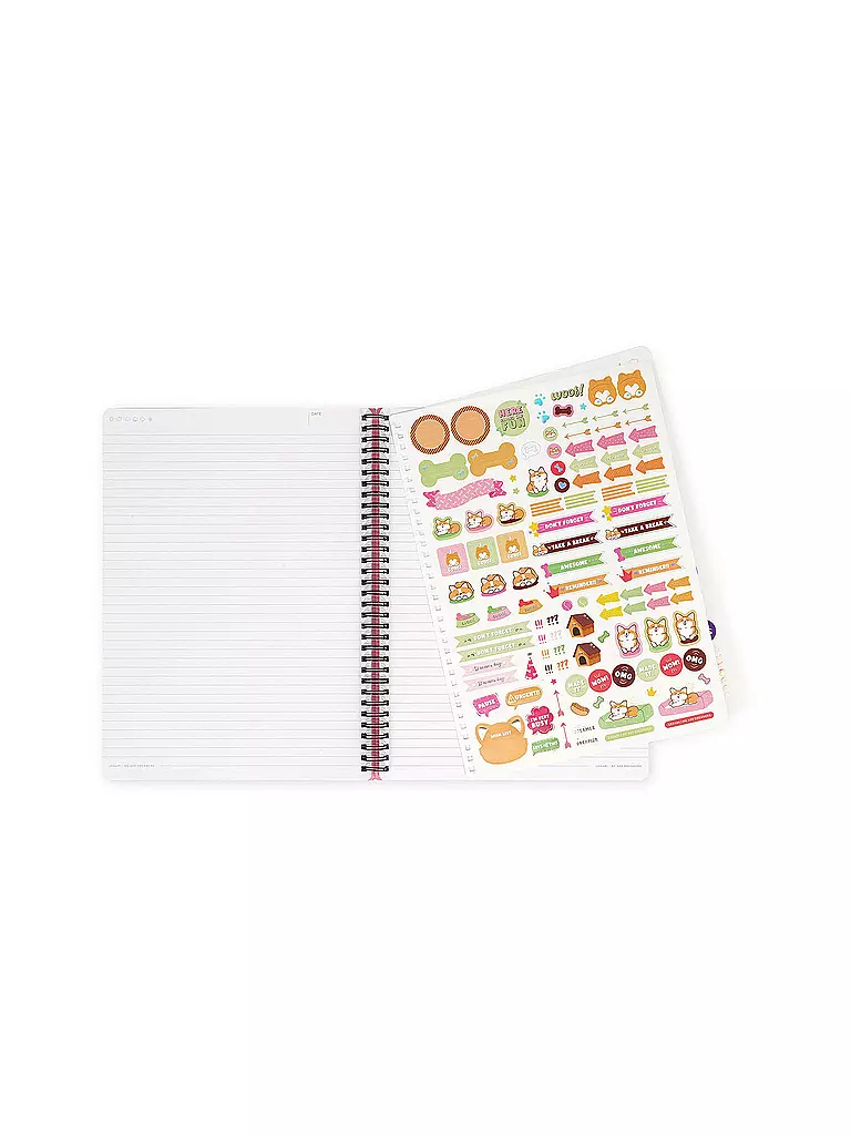 LEGAMI | Liniertes Notizbuch -Maxi - Spiralbindung - A4-Format CORGI | keine Farbe
