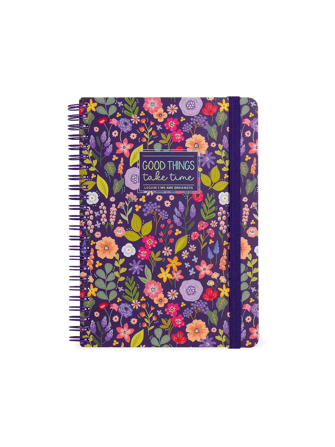LEGAMI | Liniertes Notizbuch -Maxi - Spiralbindung - A4-Format FLOWERS | keine Farbe