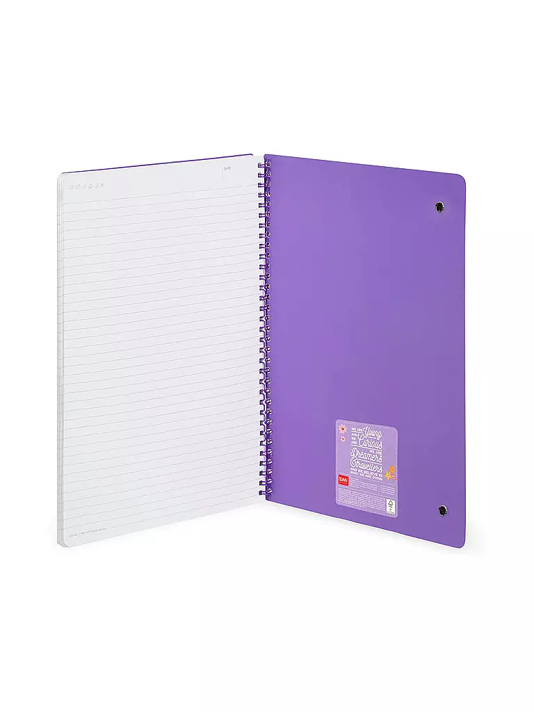 LEGAMI | Liniertes Notizbuch -Maxi - Spiralbindung - A4-Format FLOWERS | keine Farbe