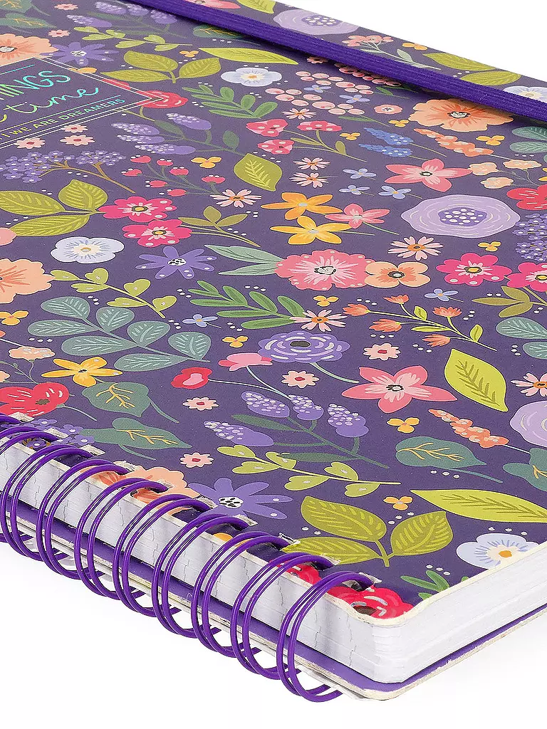 LEGAMI | Liniertes Notizbuch -Maxi - Spiralbindung - A4-Format FLOWERS | keine Farbe