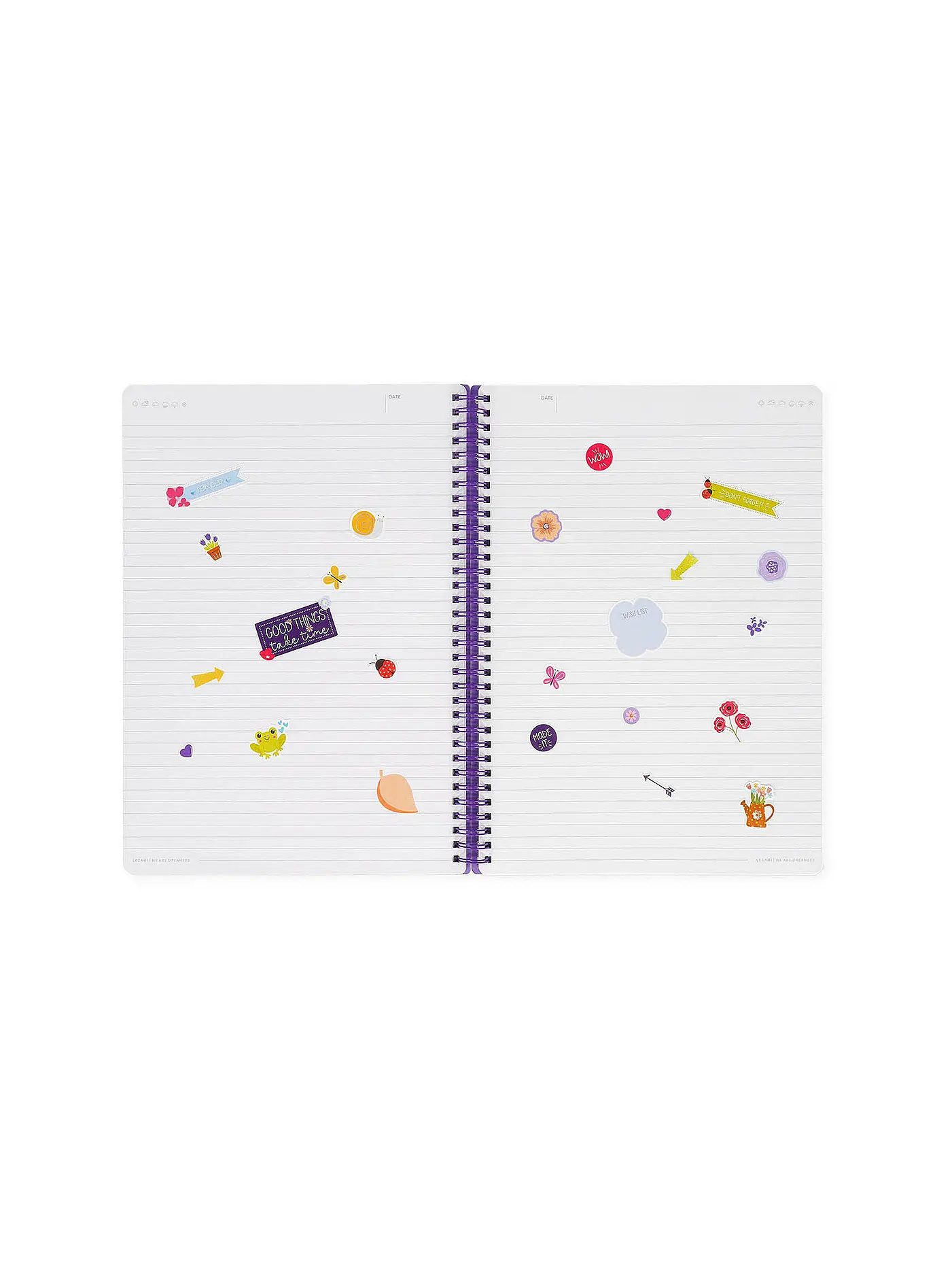 LEGAMI | Liniertes Notizbuch -Maxi - Spiralbindung - A4-Format FLOWERS | keine Farbe