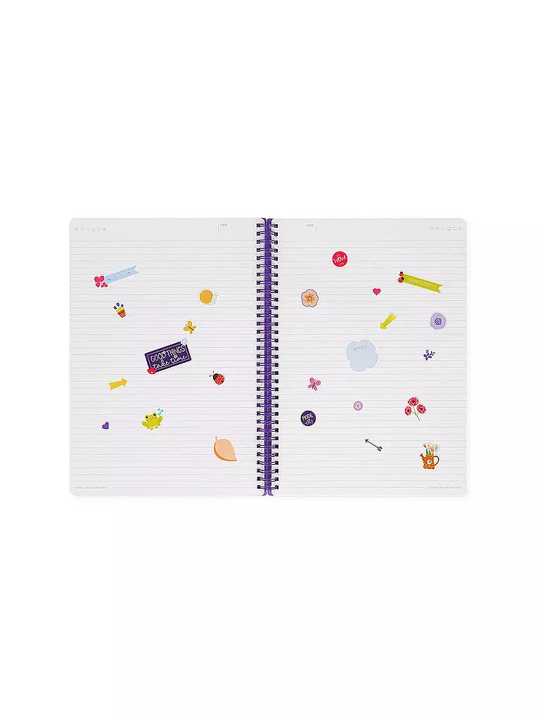 LEGAMI | Liniertes Notizbuch -Maxi - Spiralbindung - A4-Format FLOWERS | keine Farbe