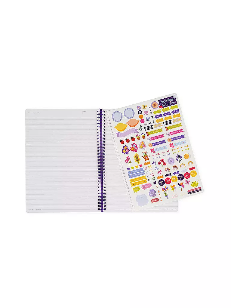 LEGAMI | Liniertes Notizbuch -Maxi - Spiralbindung - A4-Format FLOWERS | keine Farbe