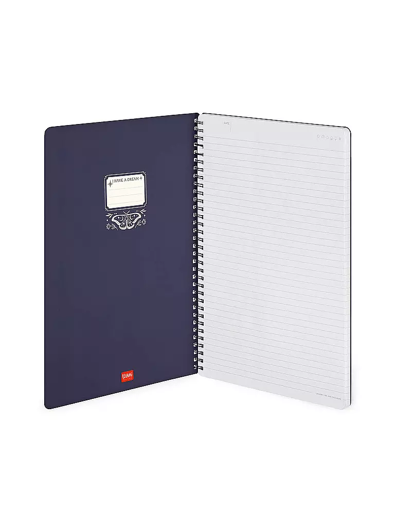 LEGAMI | Liniertes Notizbuch -Maxi - Spiralbindung - A4-Format MOTH | keine Farbe