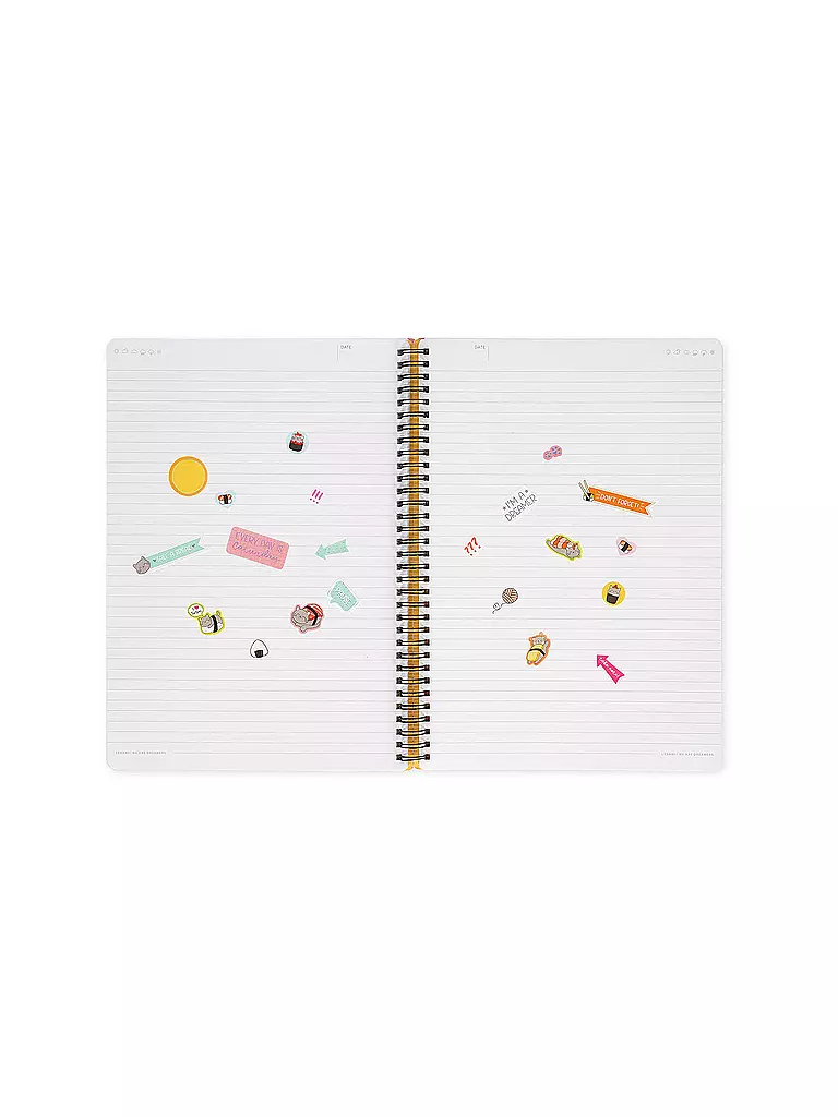 LEGAMI | Liniertes Notizbuch -Maxi - Spiralbindung - A4-Format SUSHI  CAT | keine Farbe