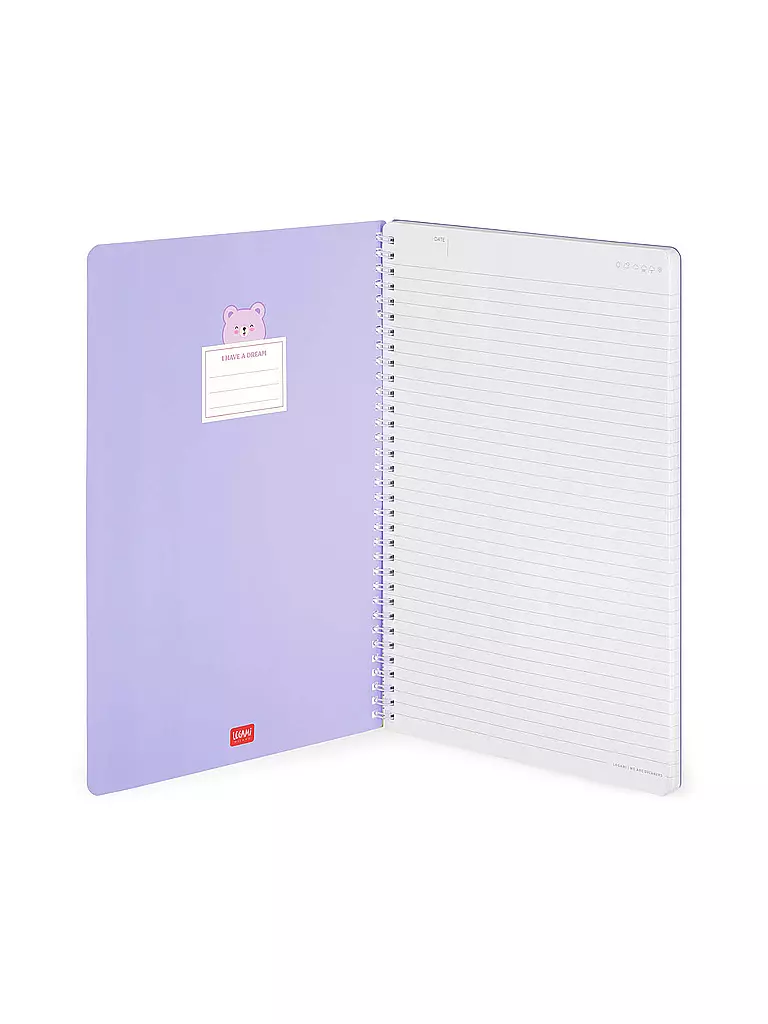 LEGAMI | Liniertes Notizbuch -Maxi - Spiralbindung - A4-Format TEDDY BEAR | keine Farbe