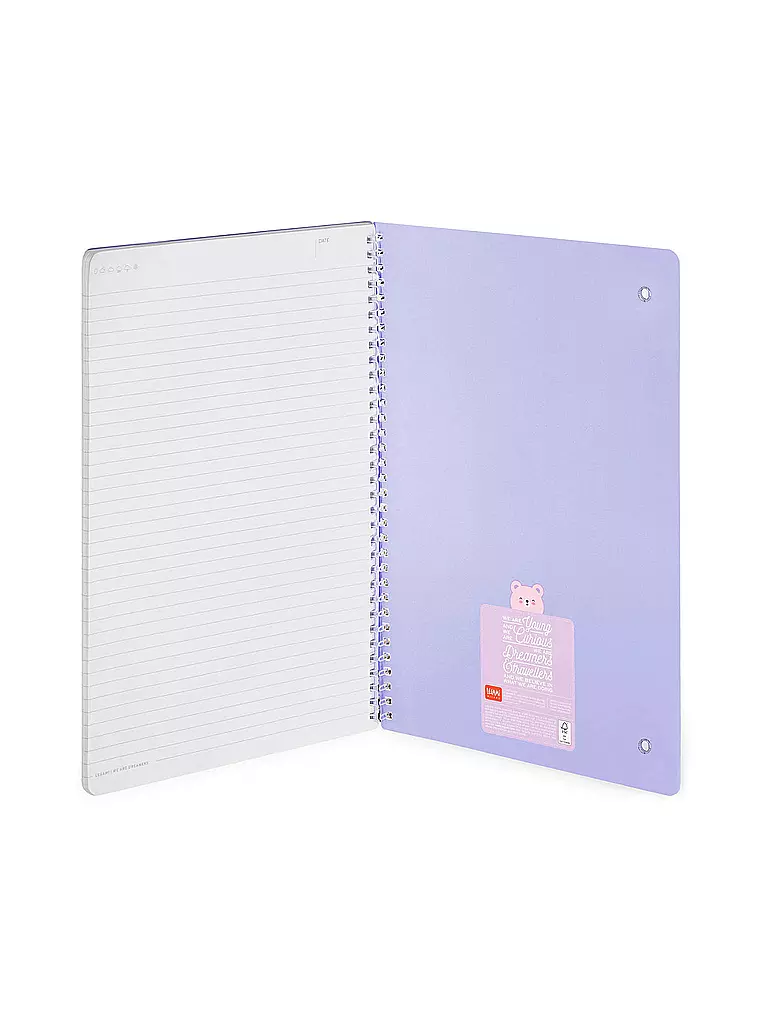 LEGAMI | Liniertes Notizbuch -Maxi - Spiralbindung - A4-Format TEDDY BEAR | keine Farbe