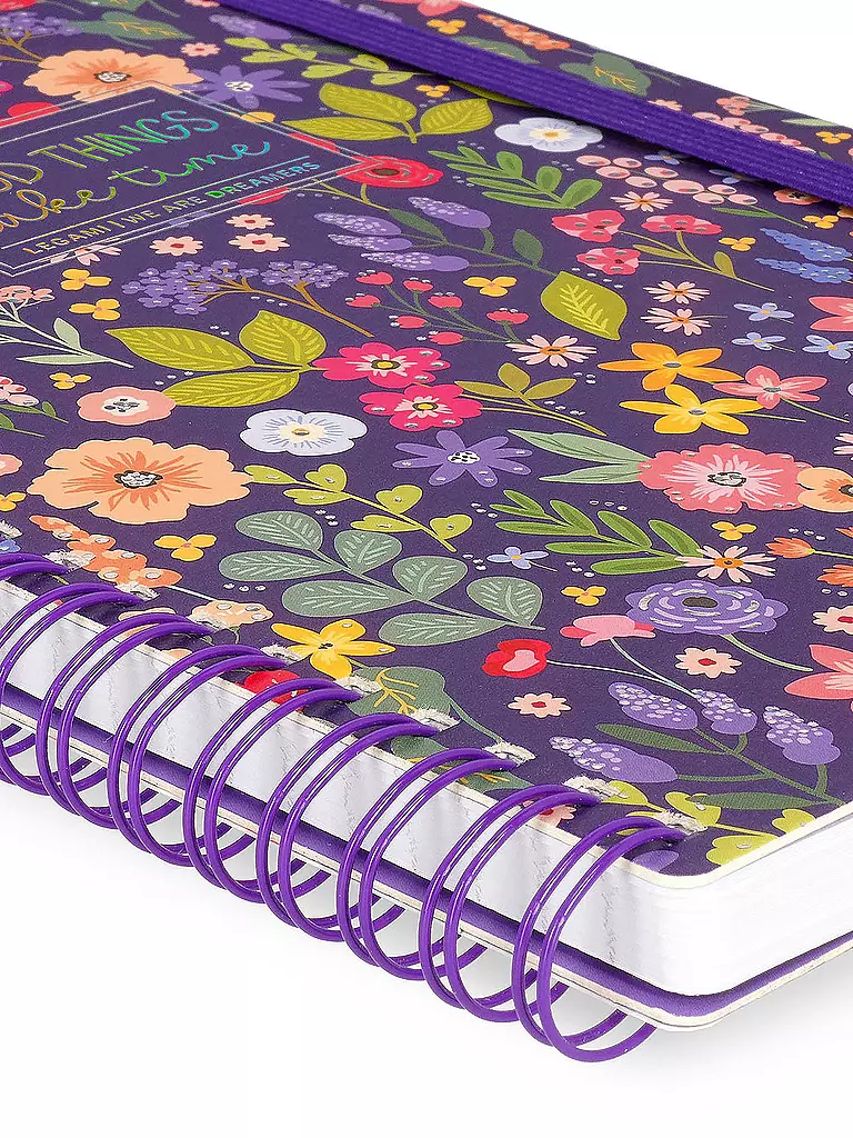 LEGAMI | Liniertes Spiralnotizbuch - A5 Blatt - Groß FLOWERS | keine Farbe