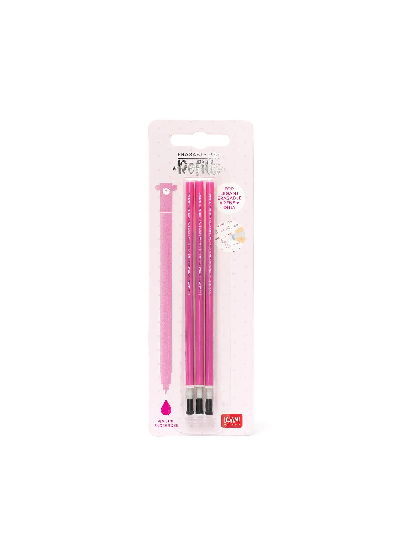 LEGAMI | Nachfüllung für radierbaren Gelstift 3er Pkg. Pink | keine Farbe