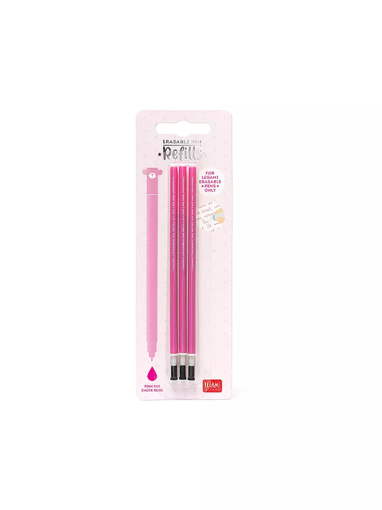 LEGAMI | Nachfüllung für radierbaren Gelstift 3er Pkg. Pink | keine Farbe
