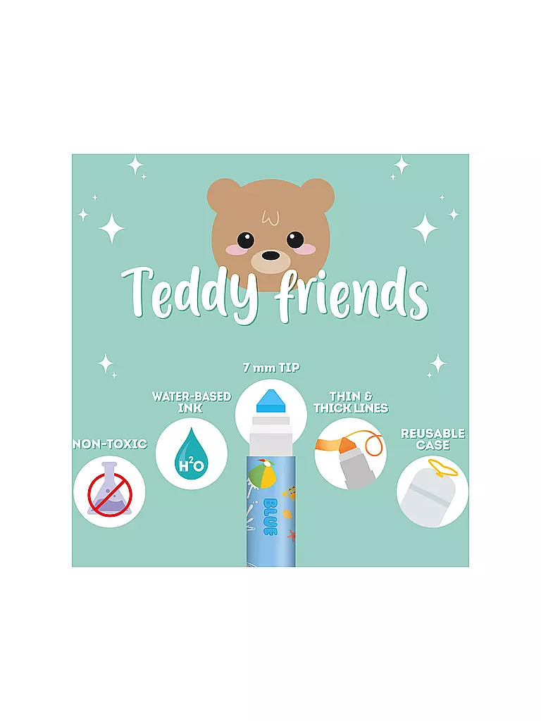LEGAMI | Set mit 12 Filzstiften Teddy Friends TEDDYBAER | keine Farbe