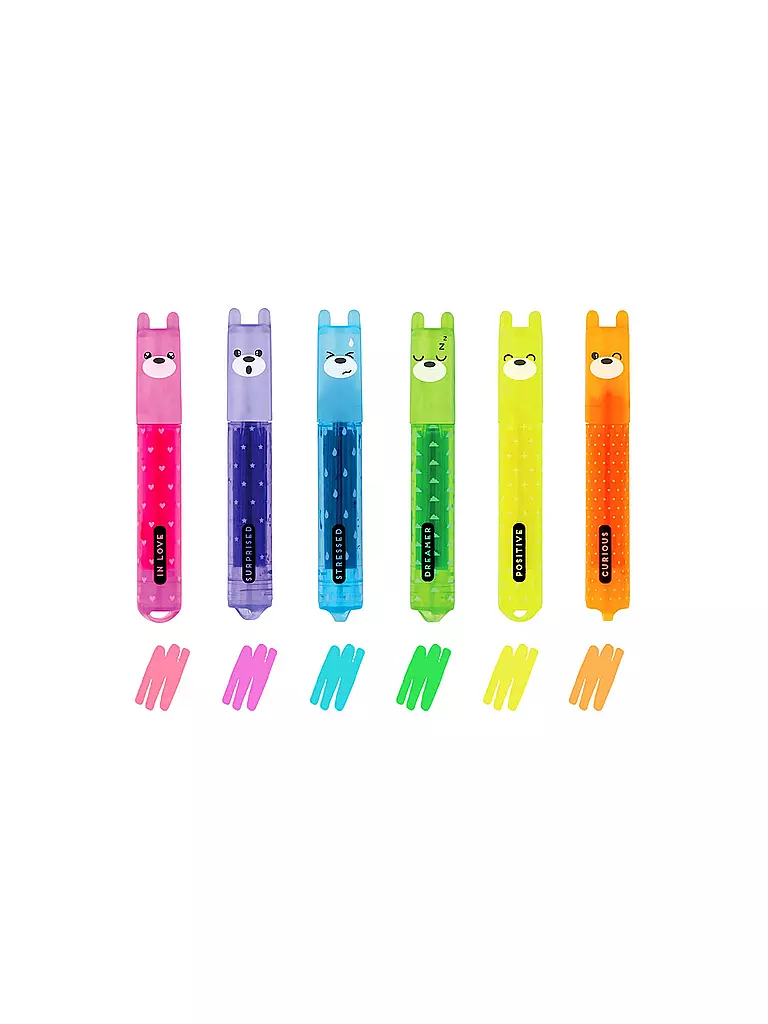 LEGAMI | Set mit 6 Mini-Textmarkern TEDDY BEAR | keine Farbe