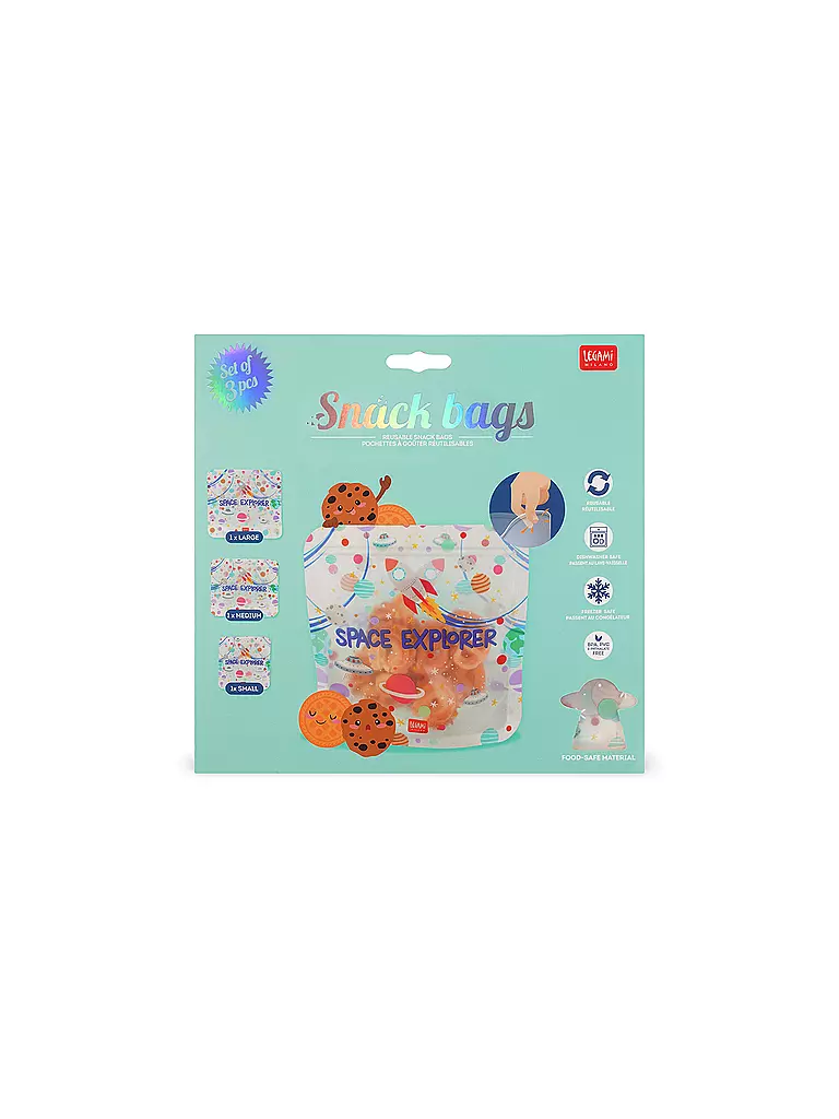 LEGAMI | Snackbeutel 3er-Set SPACE | keine Farbe