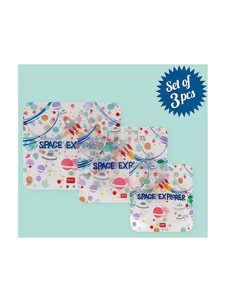 LEGAMI | Snackbeutel 3er-Set SPACE | keine Farbe