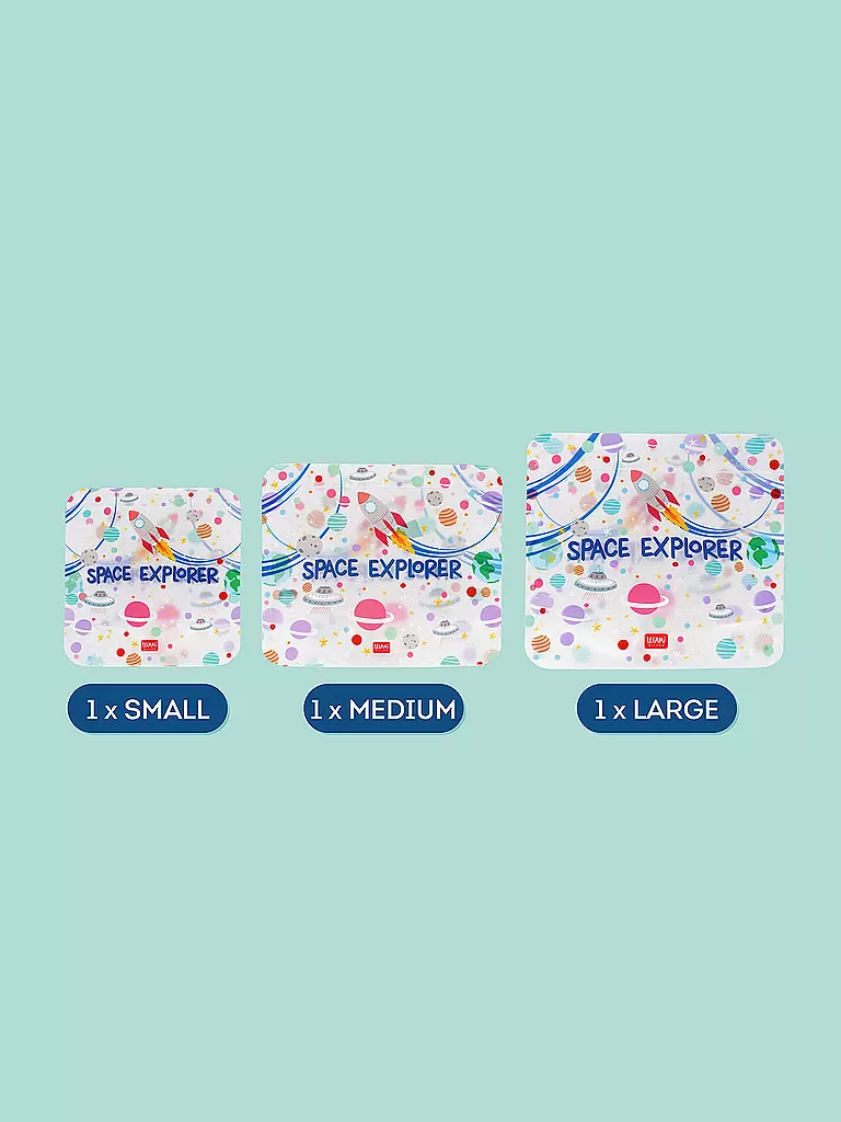 LEGAMI | Snackbeutel 3er-Set SPACE | keine Farbe