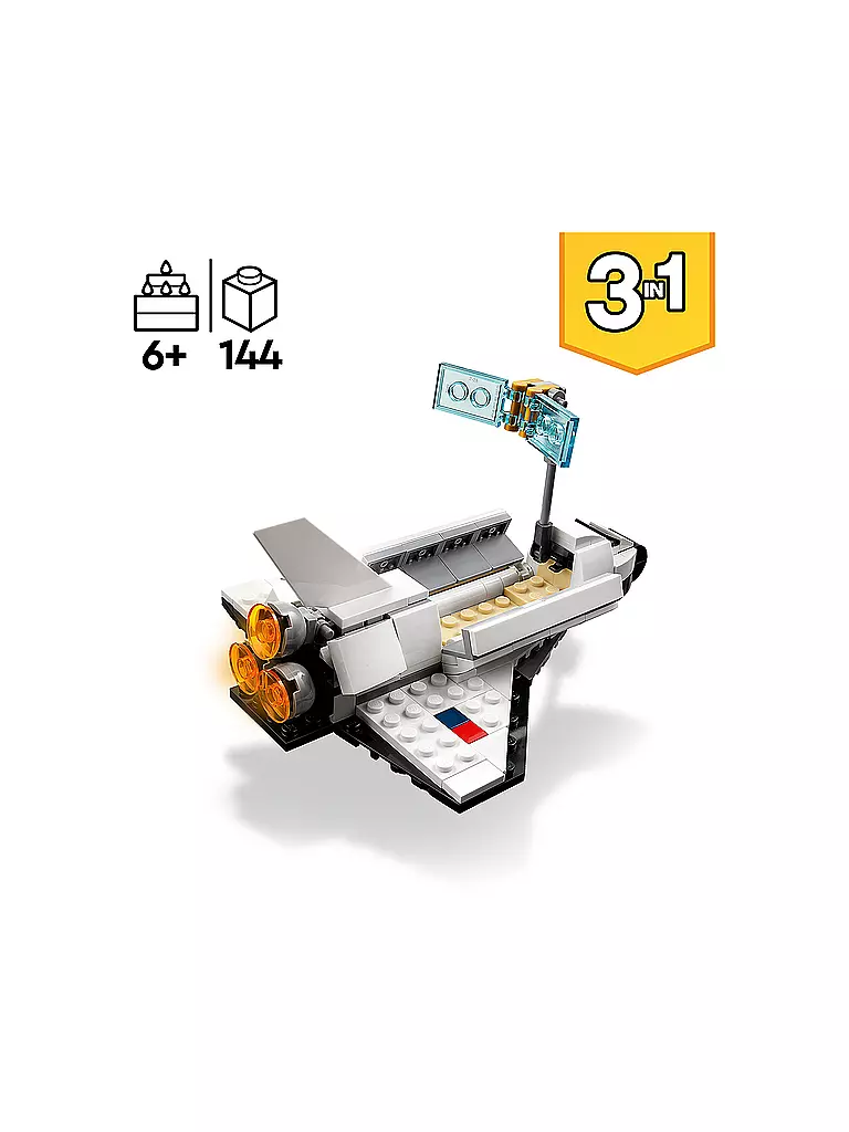 LEGO | Creator - 3in1 31134 Spaceshuttle und Raumschiff-Spielzeug-Set | keine Farbe