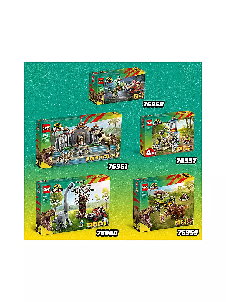 LEGO | Jurassic Park - Angriff des T. rex und des Raptors aufs Besucherzentrum 76961 | keine Farbe