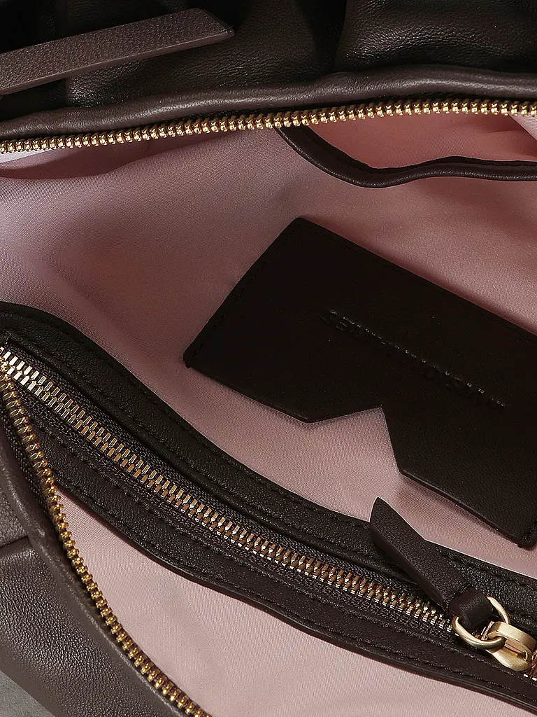 LES VISIONNAIRES | Ledertasche - Hobo GRETA ESSENTIAL SILKY | Braun