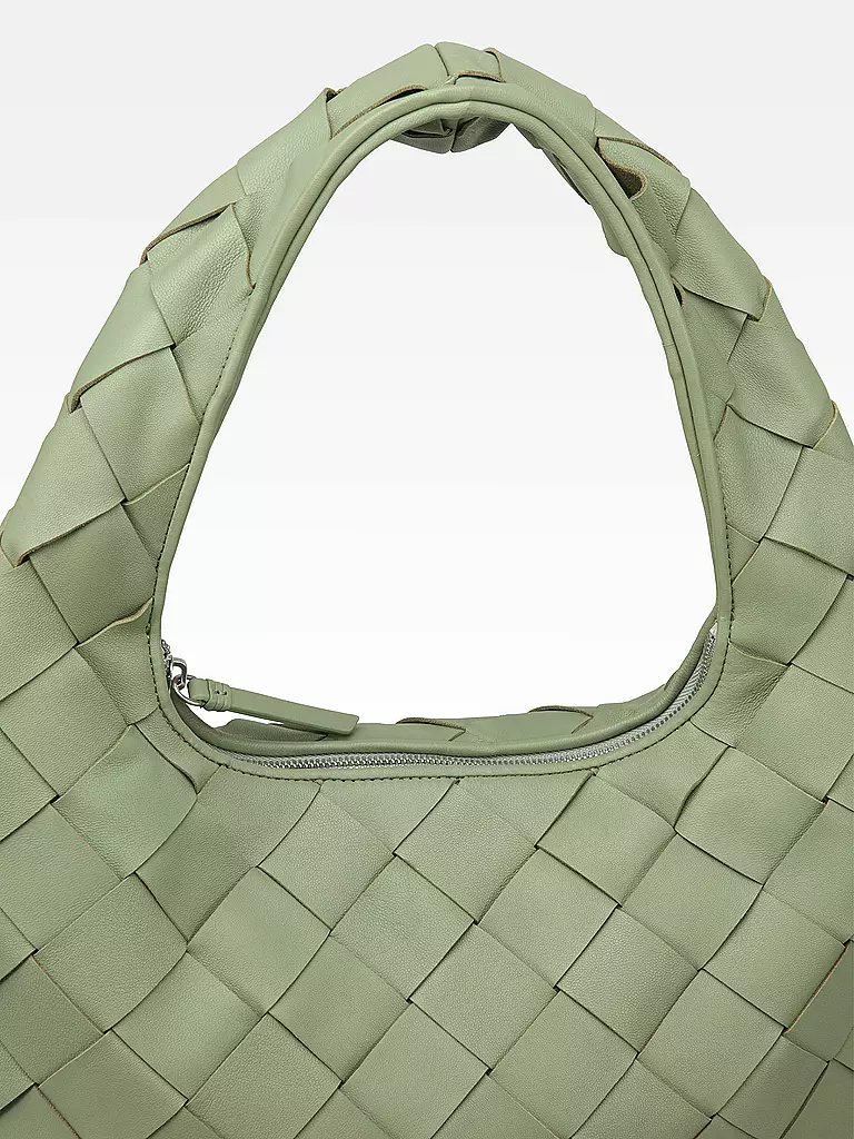 LES VISIONNAIRES | Ledertasche - Hobo JADE WEAVE | grün