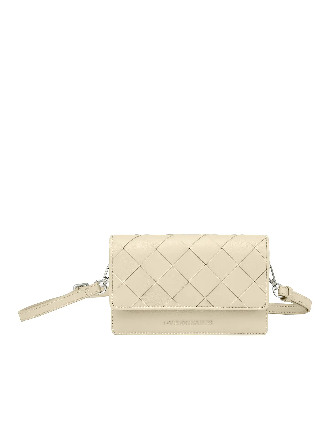 LES VISIONNAIRES | Ledertasche - Mini Bag BRIT WEAVE | weiss