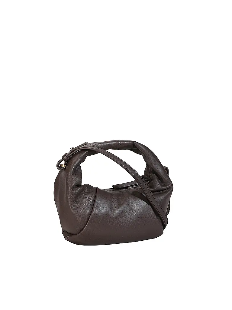 LES VISIONNAIRES | Ledertasche - Mini Bag GRETA MINI ESSENTIAL SILKY | Braun