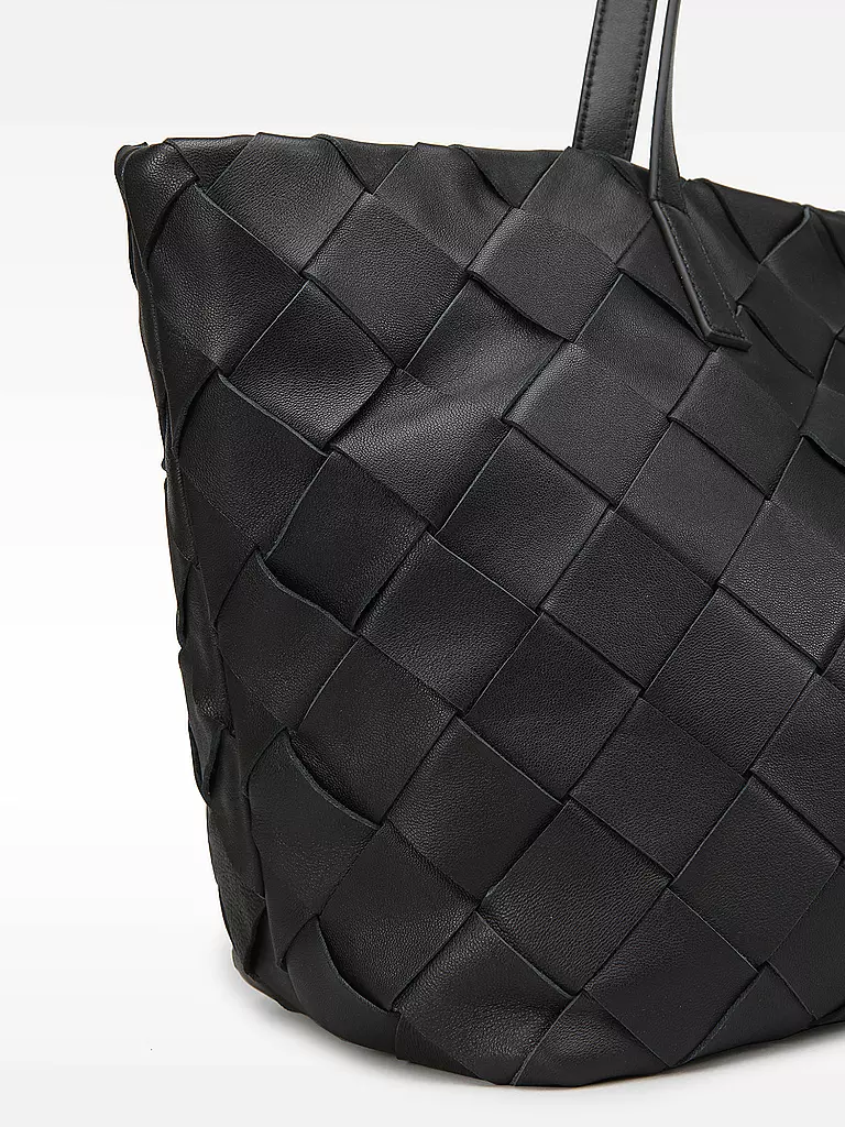 LES VISIONNAIRES | Ledertasche - Shopper ODILE WEAVE | schwarz