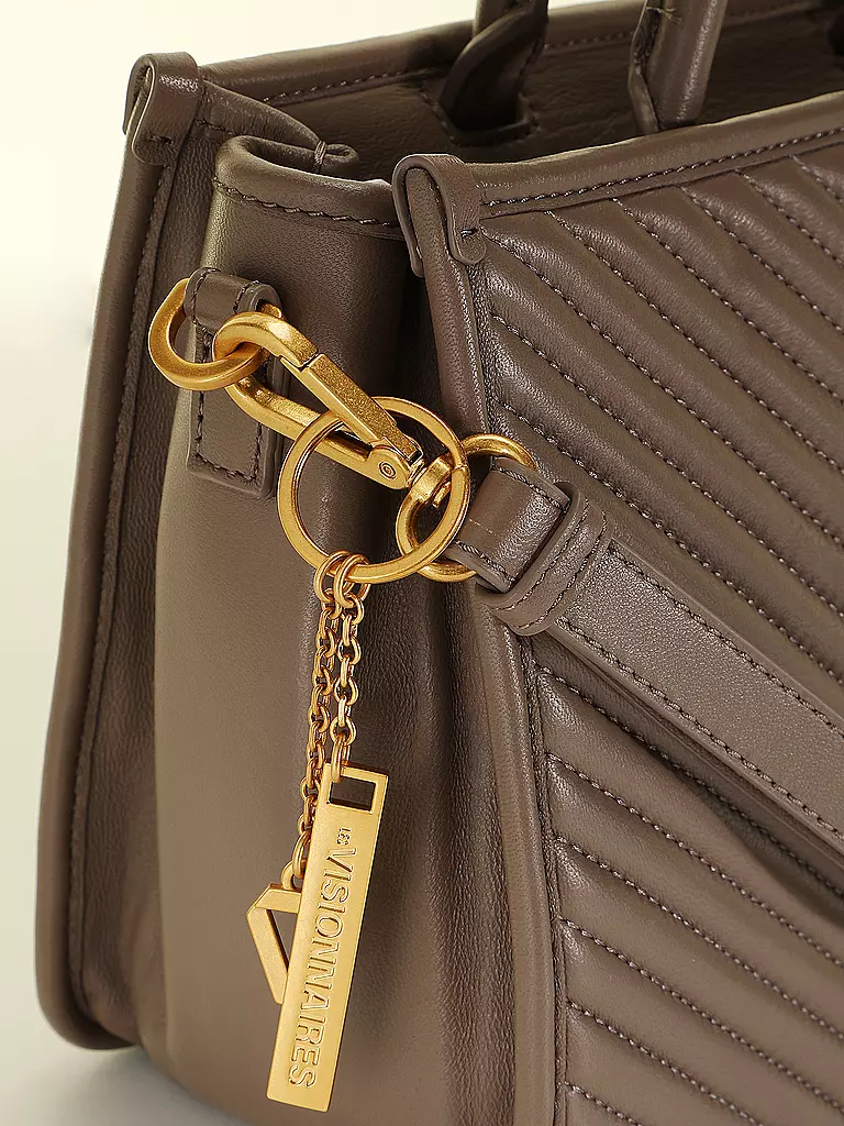 LES VISIONNAIRES | Ledertasche - Tot Bag LENA QUILTING | dunkelgrün