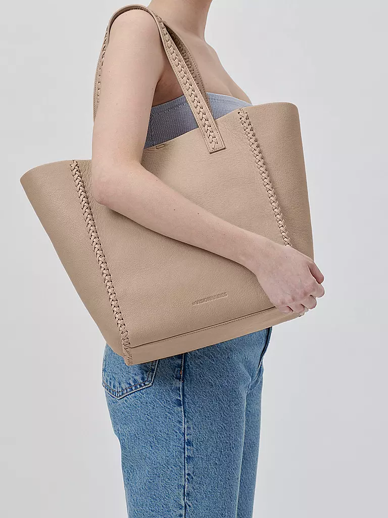 LES VISIONNAIRES | Ledertasche - Umhängetasche Aurora | beige