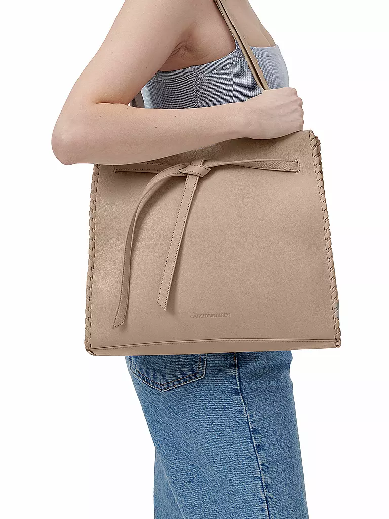 LES VISIONNAIRES | Ledertasche - Umhängetasche Aurora | beige